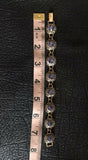 Vintage Signed NF Gold + Silver Tone Faceted Purple Stone Link Bracelet