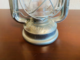 Electric Battery Powered Brooklyn Silver Tone lantern Lamp With Handle