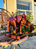 Vintage Juniper Wood Articulated Moveable Mounted Elephant Mannequin Rare