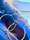 Vermeil Gold over Sterling Silver Signed 925 AV Hinged Hoop Earrings Hoops