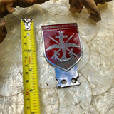 Forces Motoring Club Swords Cross Red Enamel Car Badge