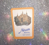 Vintage Norum Hotel Luggage Sticker Label Oslo Norway