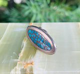 Vintage Sterling Silver 925 Copper Turquoise Stone Tie Clip 6g