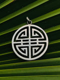 Four Blessings Vintage Sterling Silver 925 Good Luck Chinese Symbol Pendant 9.8g