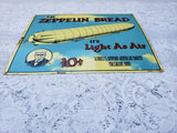 Vintage Zeppelin Bread Embossed Metal Sign schultz German American Bakery Ohio