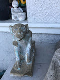 Antique Stone Carved Monkey Hanuman Gargoyle Spiritual Artifact Statue Indian Temple Piece
