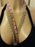 Elegant Statement Goldtone + Pearl Fashion Belt