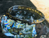Angelique De Paris Sterling Silver 925 Yellow Resin Magnetic CZ Bangle Bracelet