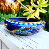 Exquisite Large Antique Chinese Cloisonné Enamel Dragon Bowl