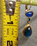 Joan Rivers Tear Drop Dangle Pierced Earrings Blue Non Precious Stone Gold Tone