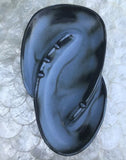 Vintage Frankoma Pottery F203 Teardrop Ashtray Blue Woodland Moss Ash Tray