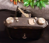 Rare Vintage Minolta Semi 1 Folding Camera W/Case 75MM f3.5 Patent Nippon Crown