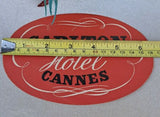 Vintage Luggage Label Sticker Carlton Hotel Cannes