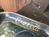 Vintage Coca Cola Metal Rectangle Tray Green from 1921 Advertisement USA