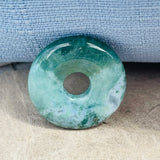 Green Multi Shade Jade Tone Stone Circle Pendant