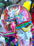 Three Jays Mardi Gras Masquerade Musical Battery Operated Snow Glitter Globe