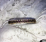 Beautiful Violet Purple Stone & CZ Bangle Bracelet