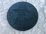 Vintage Signed Japanese Asian Verdigris Metal Decorative Rare Plate