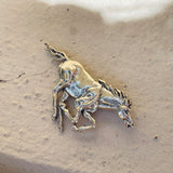 Vintage Sterling Silver 925 Ornate Engraved Horse Pony Stallion Brooch Pin 7.1g