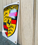 Authentic Porsche Stuttgart Emblem Stallion Shield Porcelain Ad Sign Picture