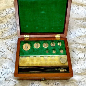 Vintage Jeweler’s Weight Set In Original Box By Wood Corp Wood Felt