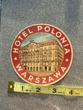Hotel Polonia Warszawa Polish Poland Luggage Label