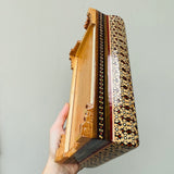 Vintage Moroccan Artisan Wood Glazed Finish Ornate Inlaid Tissue Handmade Box