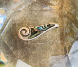 Vintage Sterling Silver 925 Abalone Shell Inlaid Swirl Pendant