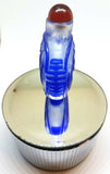 Chinese carved peking glass blue overlay dragon snuff bottle