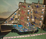 Large Cloisonne Gilt Bird Sailboat Ship Boat Vessel Statue