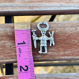 Vintage Sterling Silver 925 Primitive Tribal Man Pendant Rare Design 8.9g