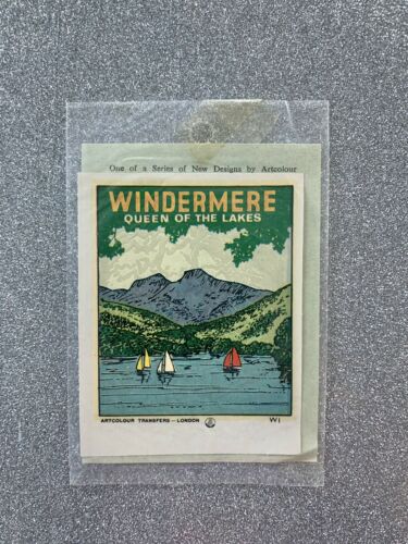 Windermere Queen of the Lakes Original Unused Advertising Luggage Label Rare