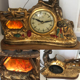 Vintage Rare United Self Starting Motion Metal Fisherman’s Electric Light Clock
