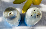 Vintage Spurting Whale Ocean Blue White Ceramic Painted Salt & Pepper Shaker Set