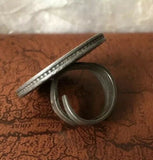 Vintage Silvertone Mixed Metal Rajasthan Indian Ethnic Tribal Coin Ring 1947