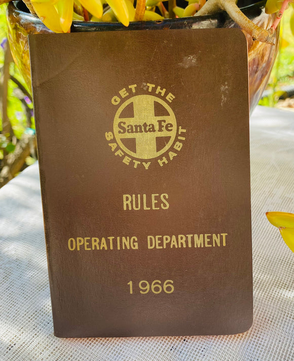 Vintage 1966 Get the Santa Fe Safety Habit Rule Book of the Operating Department