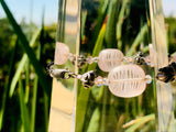 Vintage Sterling Silver 925 Pink Crystal Beads 13.9g Sun Flower Beaded Bracelet