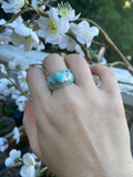 Turquoise 925 Sterling Silver Mosaic Ring 7.1g Size 8.5