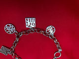 Signed Lenox Vintage Sterling Silver 925 Chinese Charm Link Bracelet 14g