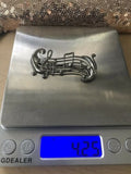 Antique Vintage Musical Notes Music Sterling Silver 925 Brooch Pin