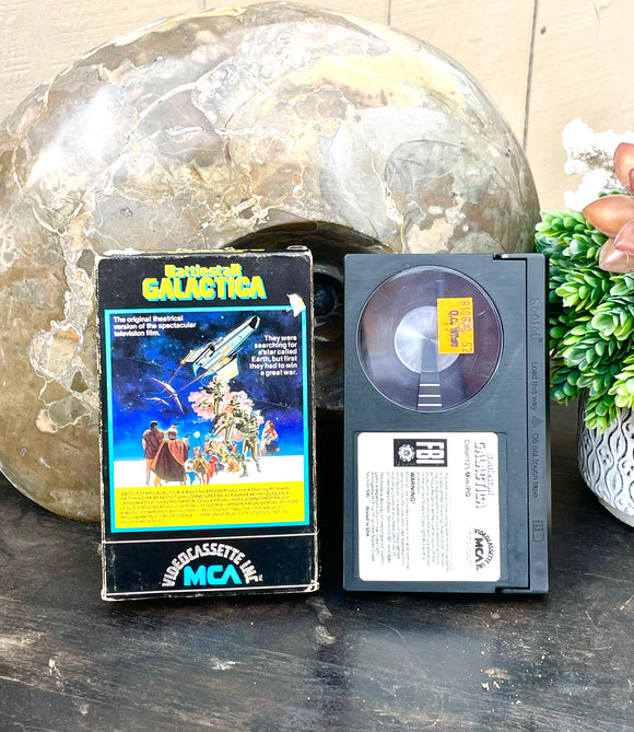 Battlestar Galactica VHS MCA 1980 Rare cult Sci-Fi MCA Rainbow Htf Video