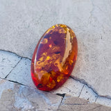 Genuine Amber Fossilized Tree Resin Specimen Oval Polished Cabochon Gem Stone