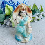 Antique Hand Painted Porcelain Spiritual Hindu Deity Woman Temple Piece Figure