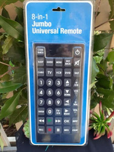 8 in 1 Jumbo Universal Remote Control Works With Up To 8 Devices Brand New
