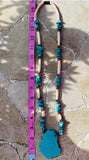 Chunky Turquoise Tone Artisan Shell Bead Red & White Beaded Fashion Necklace