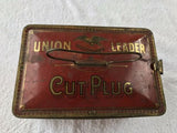 Large Antique Union Leader Cut Plug Tobacco Tin Lunchbox Advertising 1984