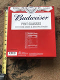 budweiser Pint Glasses With BBQ Sauce And Basting Brush