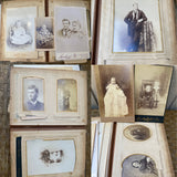 Antique Leather Photo Album w Original B&W Pictures Tin Photos Scrapbook