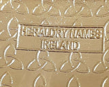 Vintage Heraldry Names Ireland Signed Alloy Gold Tone Enamel Brooch