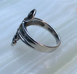 Vintage Sterling Silver 925 Swirl Wave Scroll Ornate Ring Size 7